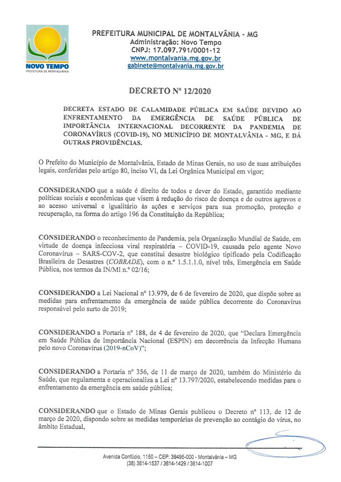 Decreto n.º 122020